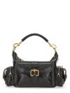 Chloé Camera Medium Shoulder Bag In Croc-embossed Calfskin In Black