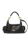Chloé Medium Double Carry Leather Shoulder Bag In Black