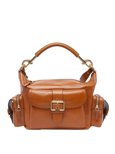 Chloé Leather Camera Bag In Brown