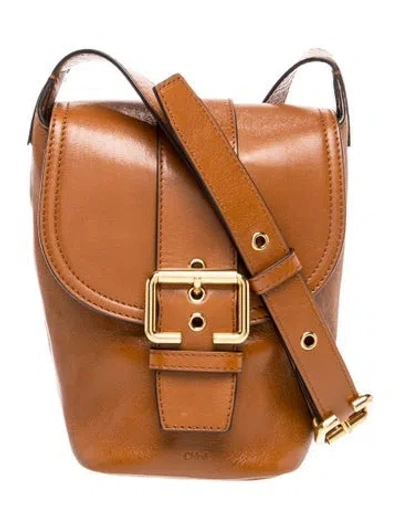Pre-owned Chloé Leather Camera Bag Small In Brown