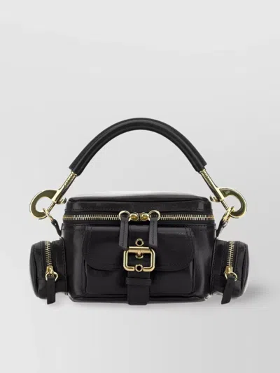 Chloé Leather Camera Bag With Side Pockets And Top Handle