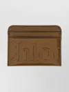 Chloé Leather Card Case With Logo And Slots In Brown