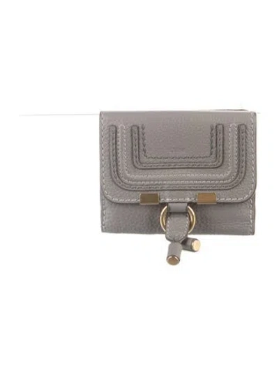 Pre-owned Chloé Leather Card Holder In Gray