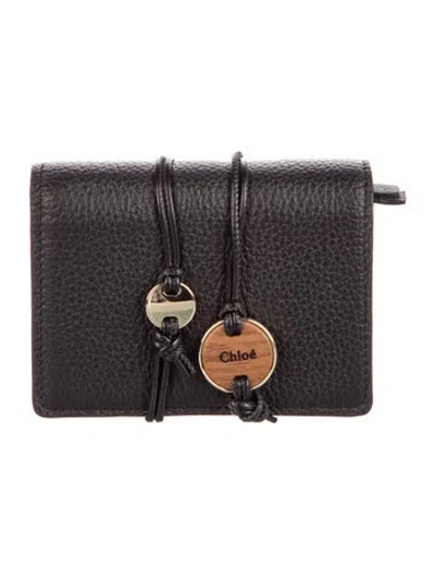Pre-owned Chloé Leather Card Holder W/ Tags In Black