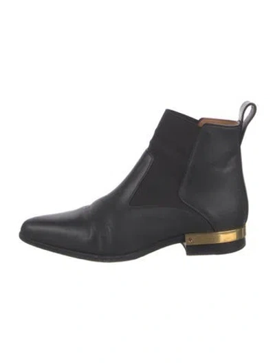 Pre-owned Chloé Leather Chelsea Boots In Black
