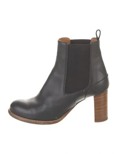 Pre-owned Chloé Leather Chelsea Boots In Black