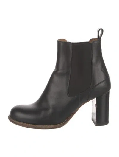 Pre-owned Chloé Leather Chelsea Boots In Black
