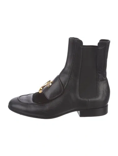 Pre-owned Chloé Leather Chelsea Boots In Black