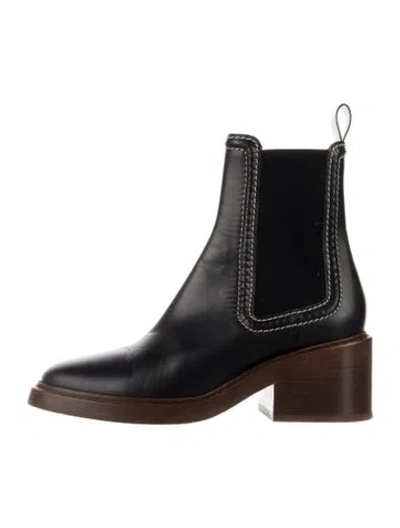 Pre-owned Chloé Leather Chelsea Boots In Black