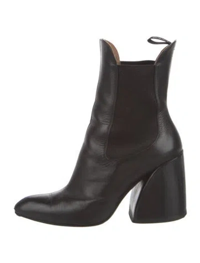 Pre-owned Chloé Leather Chelsea Boots In Black