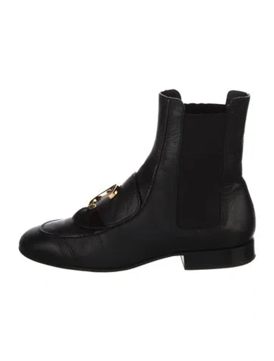 Pre-owned Chloé Leather Chelsea Boots In Black