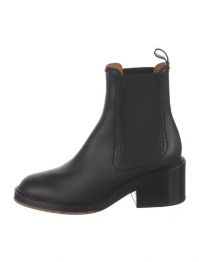 Pre-owned Chloé Leather Chelsea Boots In Black