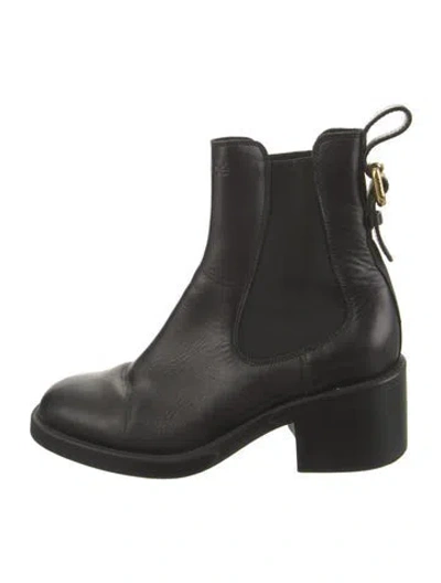 Pre-owned Chloé Leather Chelsea Boots In Black