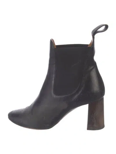 Pre-owned Chloé Leather Chelsea Boots In Black