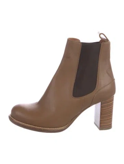 Pre-owned Chloé Leather Chelsea Boots In Brown