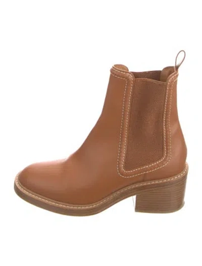 Pre-owned Chloé Leather Chelsea Boots In Brown