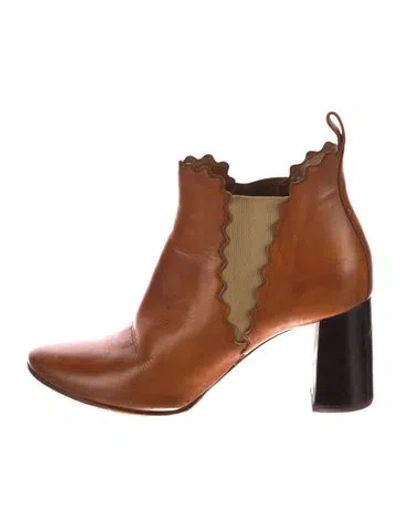 Pre-owned Chloé Leather Chelsea Boots In Brown