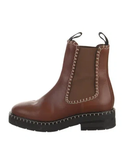 Pre-owned Chloé Leather Chelsea Boots In Brown