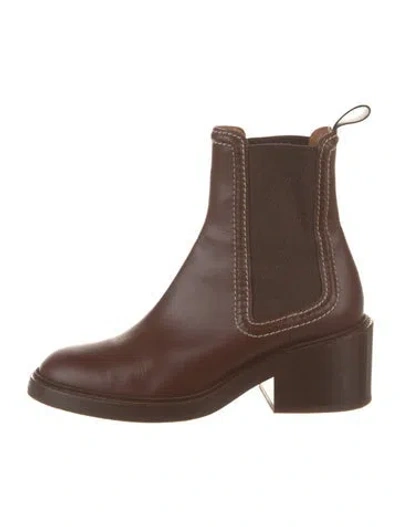 Pre-owned Chloé Leather Chelsea Boots In Brown