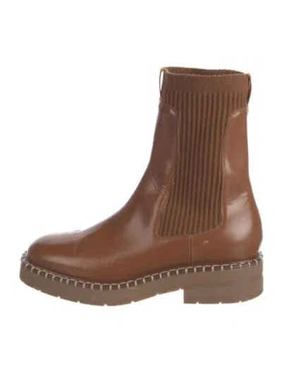 Pre-owned Chloé Leather Chelsea Boots In Brown