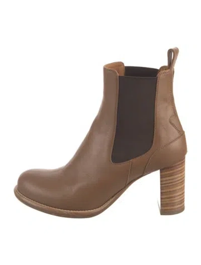 Pre-owned Chloé Leather Chelsea Boots In Brown
