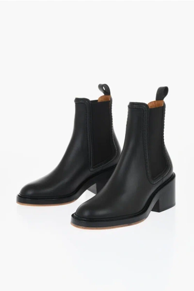 CHLOÉ LEATHER CHELSEA BOOTS HEEL 6 CM