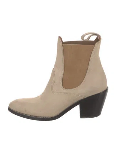 Pre-owned Chloé Leather Chelsea Boots In Neutral
