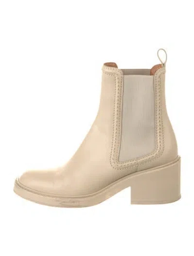 Pre-owned Chloé Leather Chelsea Boots In Neutral