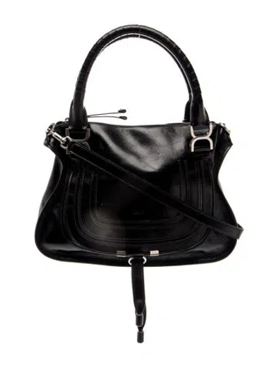 Pre-owned Chloé Leather Chloe Marcie Medium 2024 In Black