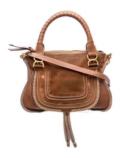 Pre-owned Chloé Leather Chloe Marcie Medium 2024 In Brown