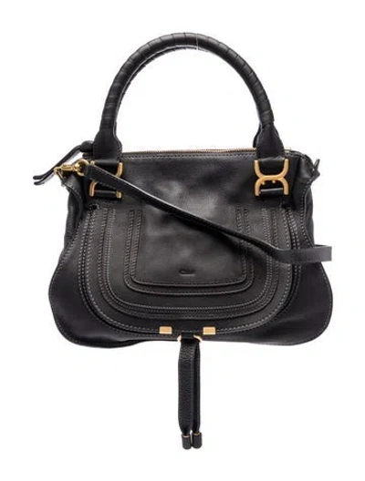 Pre-owned Chloé Leather Chloe Marcie Medium In Black