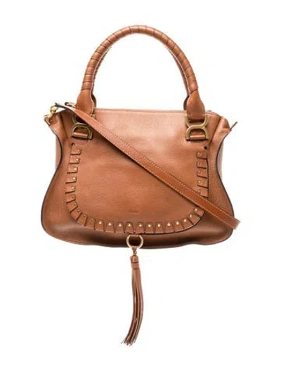 Pre-owned Chloé Leather Chloe Marcie Medium In Brown