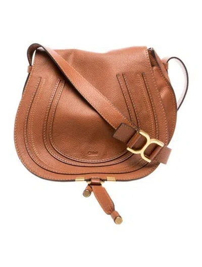Pre-owned Chloé Leather Chloe Marcie Medium In Brown