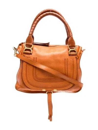 Pre-owned Chloé Leather Chloe Marcie Medium In Brown