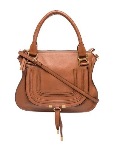 Pre-owned Chloé Leather Chloe Marcie Medium In Brown