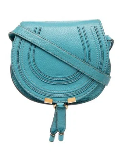 Pre-owned Chloé Leather Chloe Marcie Mini In Blue
