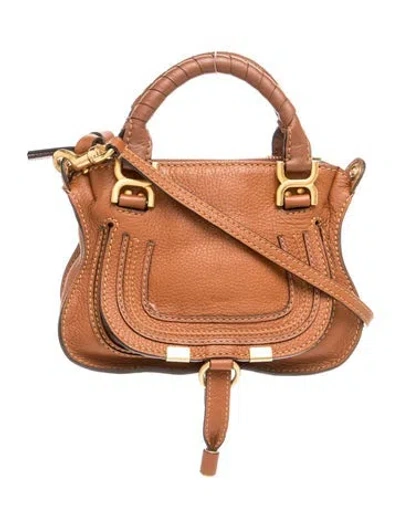 Pre-owned Chloé Leather Chloe Marcie Mini In Brown