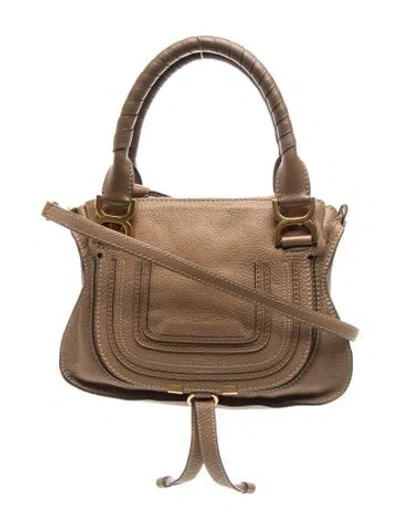 Pre-owned Chloé Leather Chloe Marcie Satchel Mini In Brown