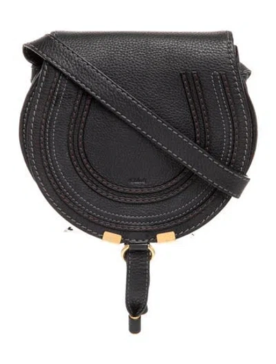 Pre-owned Chloé Leather Chloe Marcie Small In Black