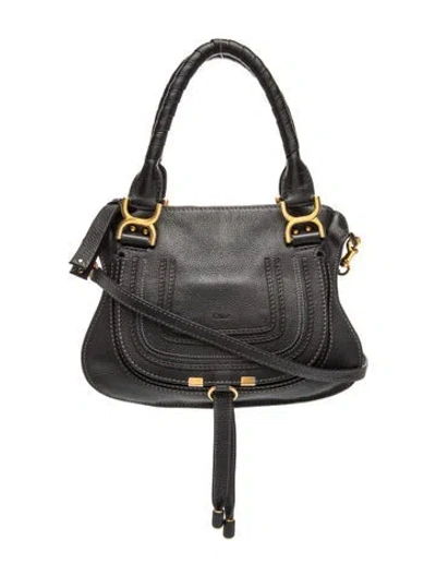 Pre-owned Chloé Leather Chloe Marcie Small In Black