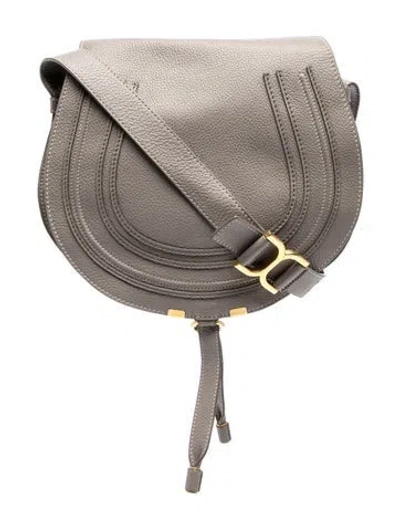 Pre-owned Chloé Leather Chloe Marcie Small In Gray