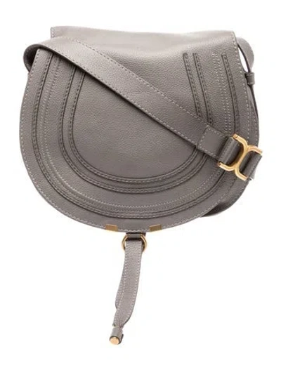 Pre-owned Chloé Leather Chloe Marcie Small In Gray