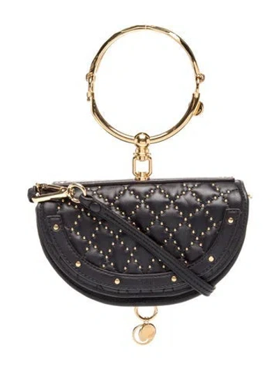 Pre-owned Chloé Leather Chloe Nile Small In Black