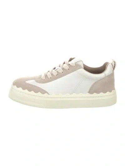 Pre-owned Chloé Leather Chunky Sneakers In Neutral