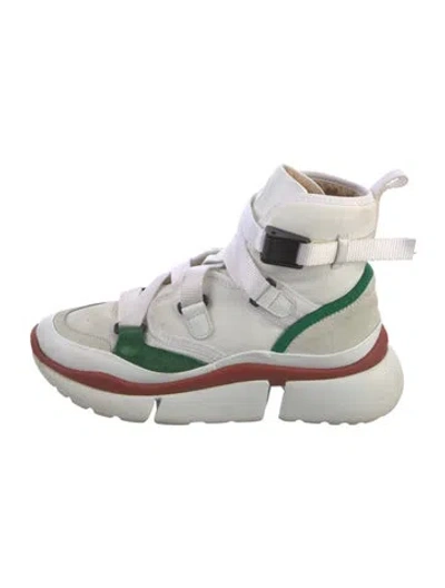 Pre-owned Chloé Leather Chunky Sneakers In White
