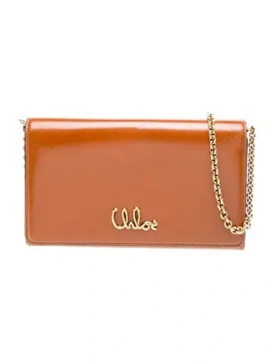 Pre-owned Chloé Leather Clutch 2025 In Brown