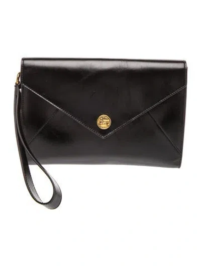 Pre-owned Chloé Leather Clutch In Black