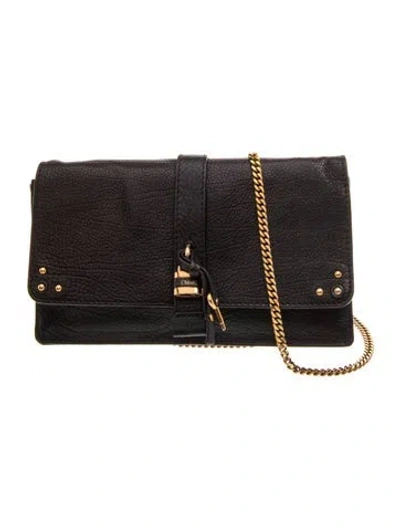 Pre-owned Chloé Leather Clutch In Black