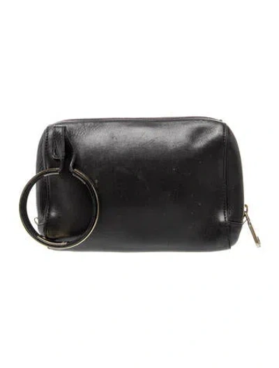 Pre-owned Chloé Leather Clutch In Black