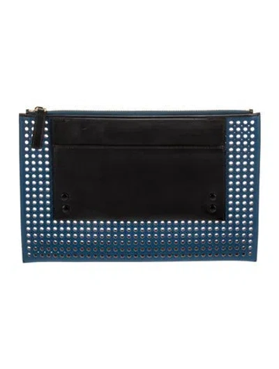 Pre-owned Chloé Leather Clutch In Blue